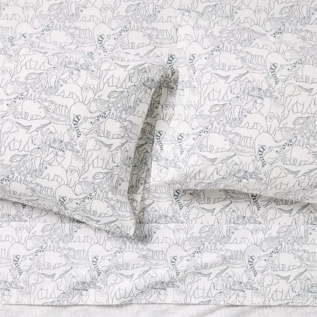 Explorer Animals 100% Organic Cotton Kids Full Sheet Set