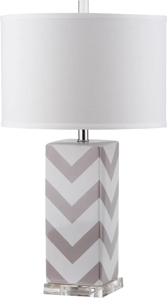 Chevron Stripe Table Lamp, Set Of 2 - Grey