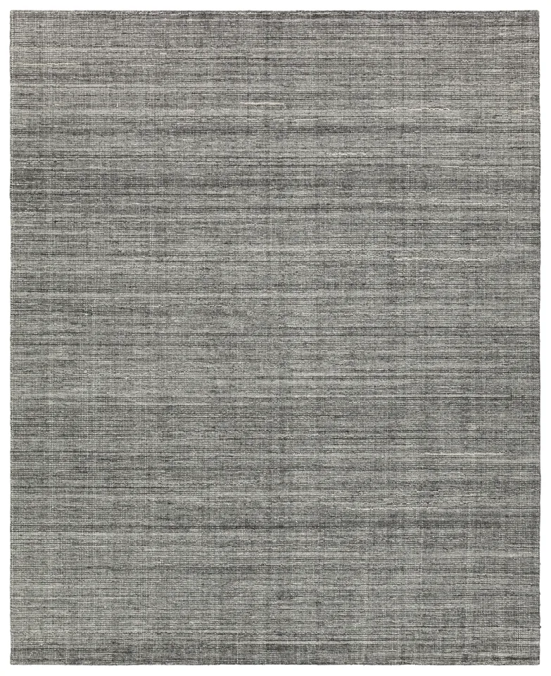 Hued SLO01 Handmade Solid Gray Runner Rug (3'X10')