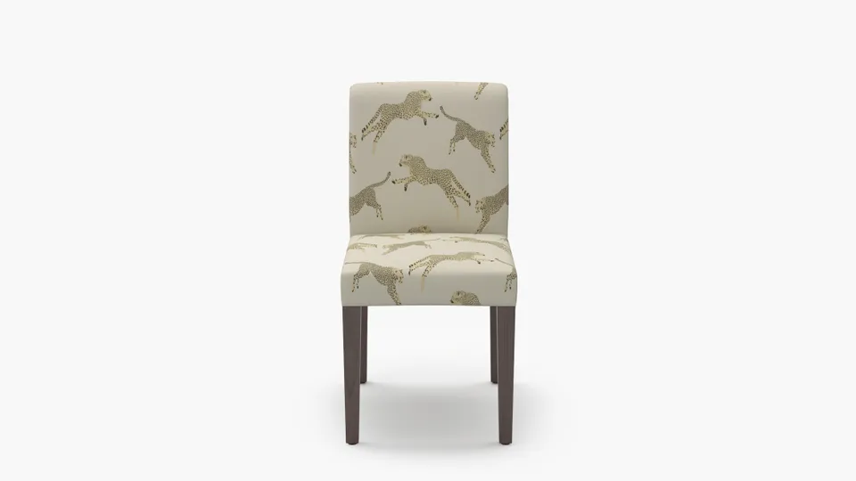 Signature Dining Chair, Desert Cheetah, Espresso Square Tapered Leg