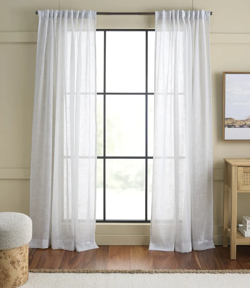 Nila Floral Window Panels 52x84", Set of 2 - Slate Gray / White