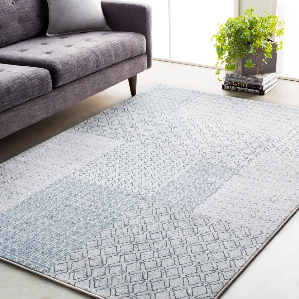 Contempo White Indoor 8'10" x 12'10" Machine Woven Rug