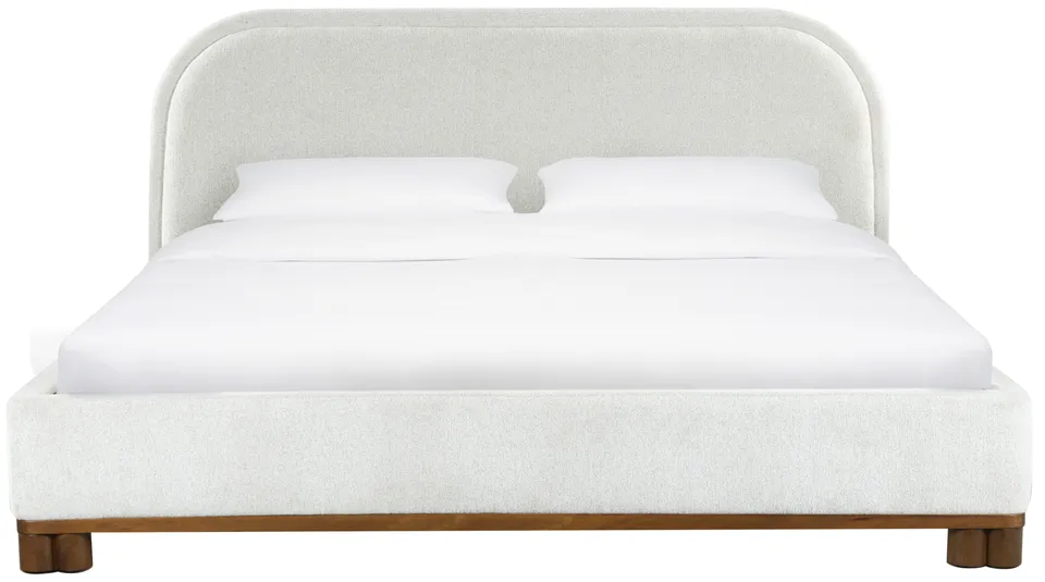Safavieh Couture Roberto Chenille Bed, Beige / Walnut, Queen