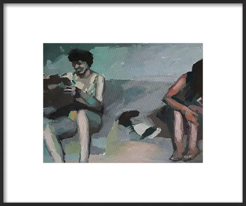 Girls at the beach by Mary Sinner for Artfully Walls