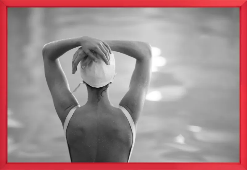 Woman Swimmer in a White Cap by Lucy Snowe for Artfully Walls