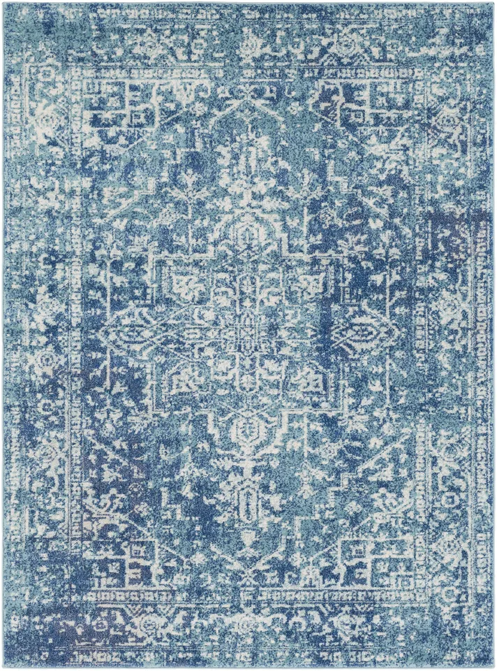 Harput Blue Indoor 2' x 2'11" Machine Woven Rug