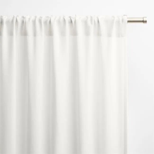 Crisp White Wool Sheer Window Curtain Panel 52"x84"