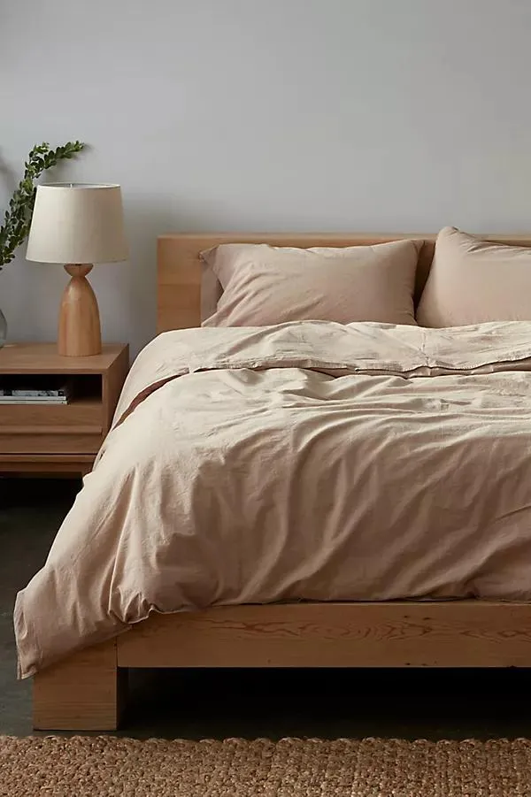 Organic Crinkled Percale Duvet Cover