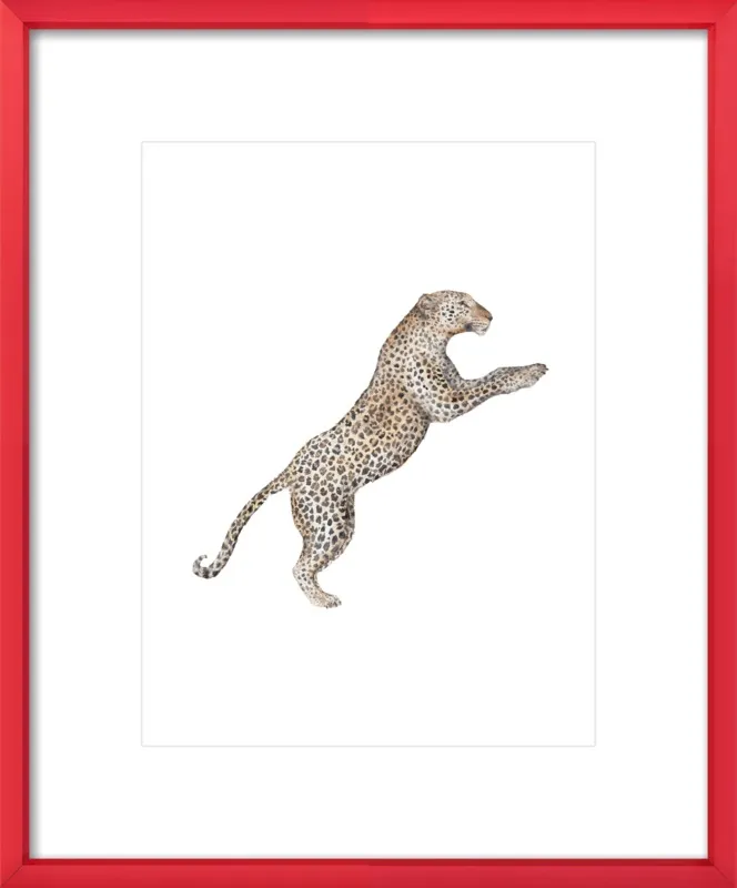 Leaping Leopard Watercolor by Lauren Rogoff for Artfully Walls