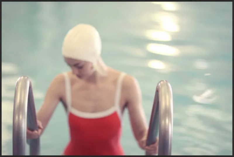 Swimmer in a Red Suit by Lucy Snowe for Artfully Walls