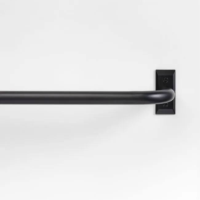 Matte Black 1" Room Darkening Curtain Rod 32"-48"