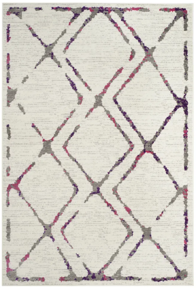Arlo Home Woven Area Rug, SKY197F, Ivory/Pink,  4' X 6'