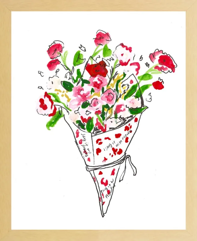 Bodega Flowers in Pink and Red by Larsen McDowell for Artfully Walls