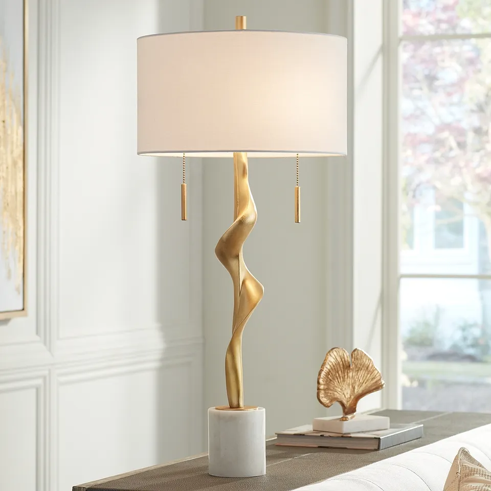 Possini Euro Minerva 31 3/4" Marble and Gold Sculpture Table Lamp