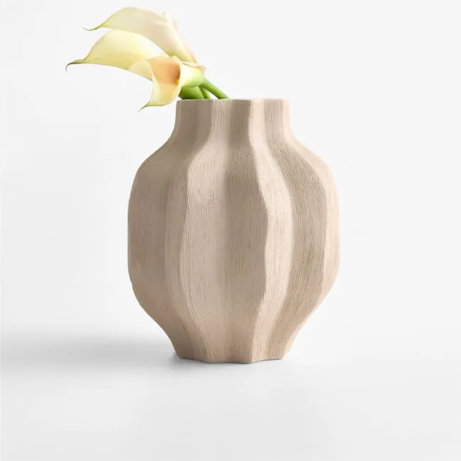 Waverly Small Taupe Porcelain 7.5" Vase