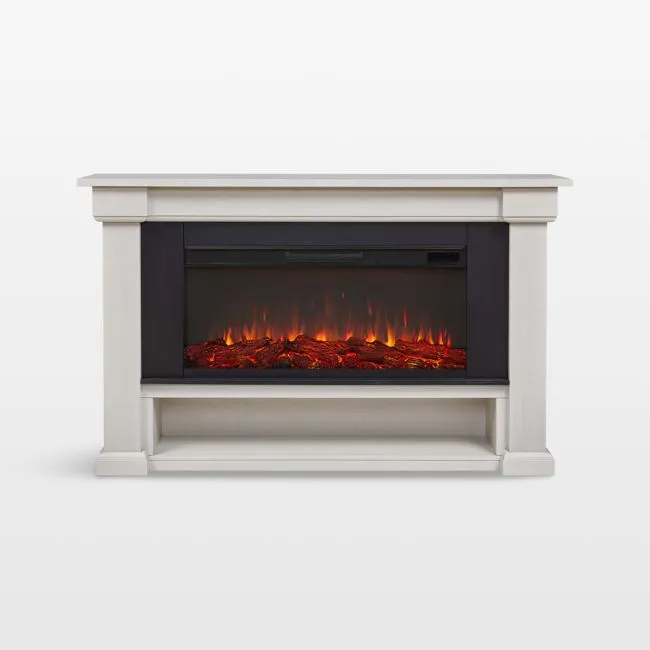 Belhaven Light Wood Electric Fireplace 66"