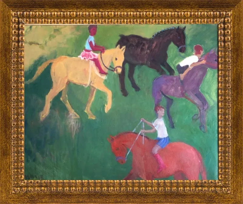 Four Horses, Three Riders by Megan Williamson for Artfully Walls