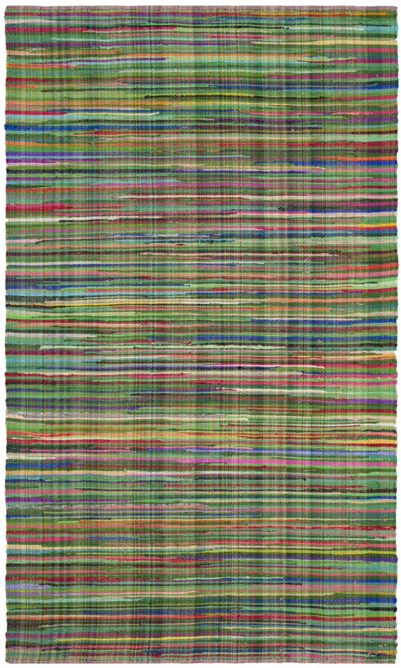 Arlo Home Hand Woven Area Rug, RAR240E, Green/Multi,  6' X 9'