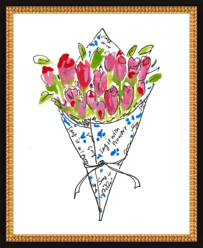 Bodega Flowers in Blue and Pink by Larsen McDowell for Artfully Walls