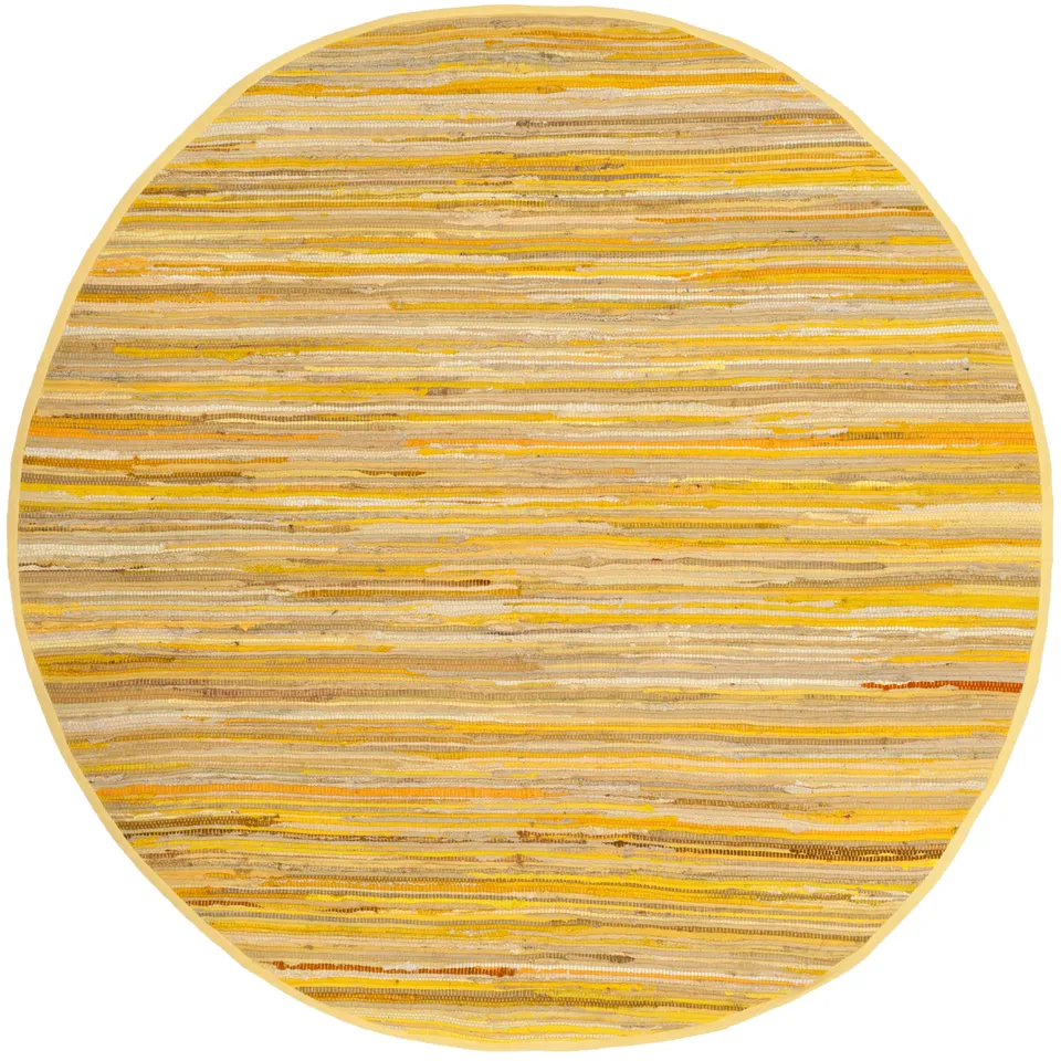 Arlo Home Hand Woven Area Rug, RAR130H, Yellow/Multi,  6' X 6' Round
