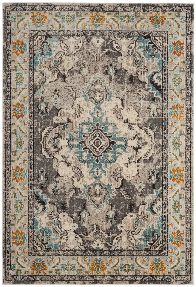 Arlo Home Woven Area Rug, MNC243G, Grey/Light Blue,  5' 1" X 7' 7"