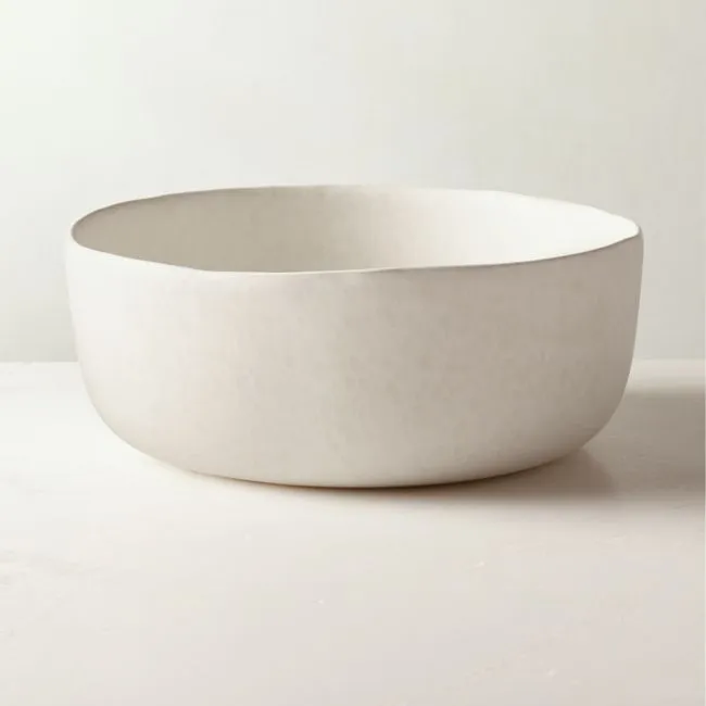 Drift Ivory Serving Bowl with Matte Reactive Glaze