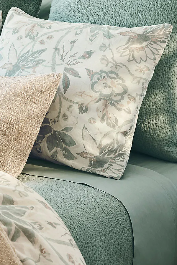 Sea Bloom Print Euro Sham
