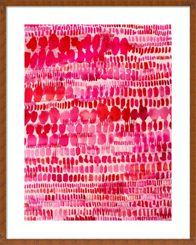 Pink and Red Watercolor Patterns Wall Art  by Paula Mills for Artfully Walls