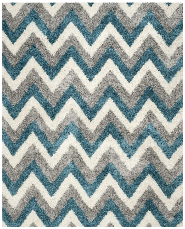 Arlo Home Woven Area Rug, SGK568C, Ivory/Blue,  8' X 10'