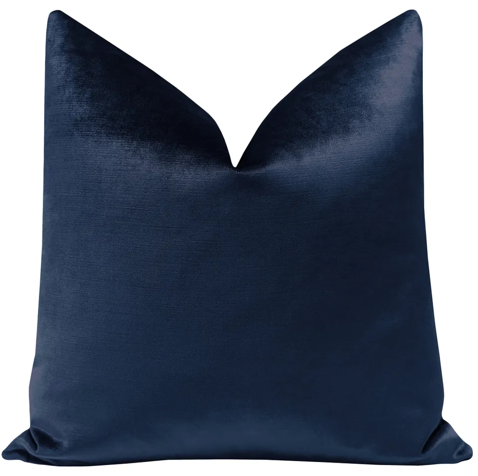 FAUX SILK VELVET // NAVY BLUE - 20" X 30" QUEEN SHAM