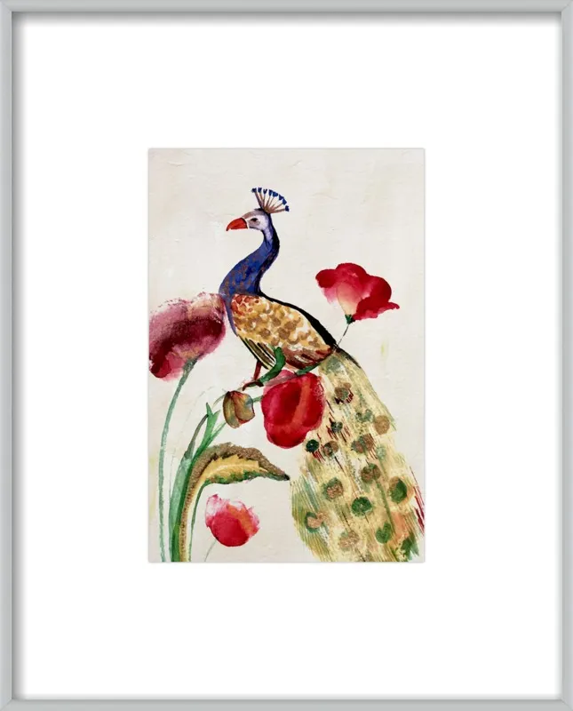 blue gold peacock by Ruti Shaashua for Artfully Walls