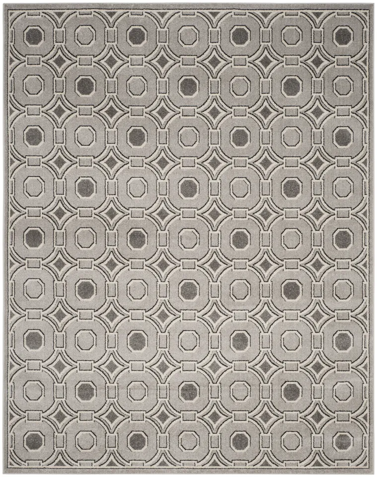 Arlo Home Indoor/Outdoor Woven Area Rug, AMT431B, Light Grey/Ivory,  8' X 10'