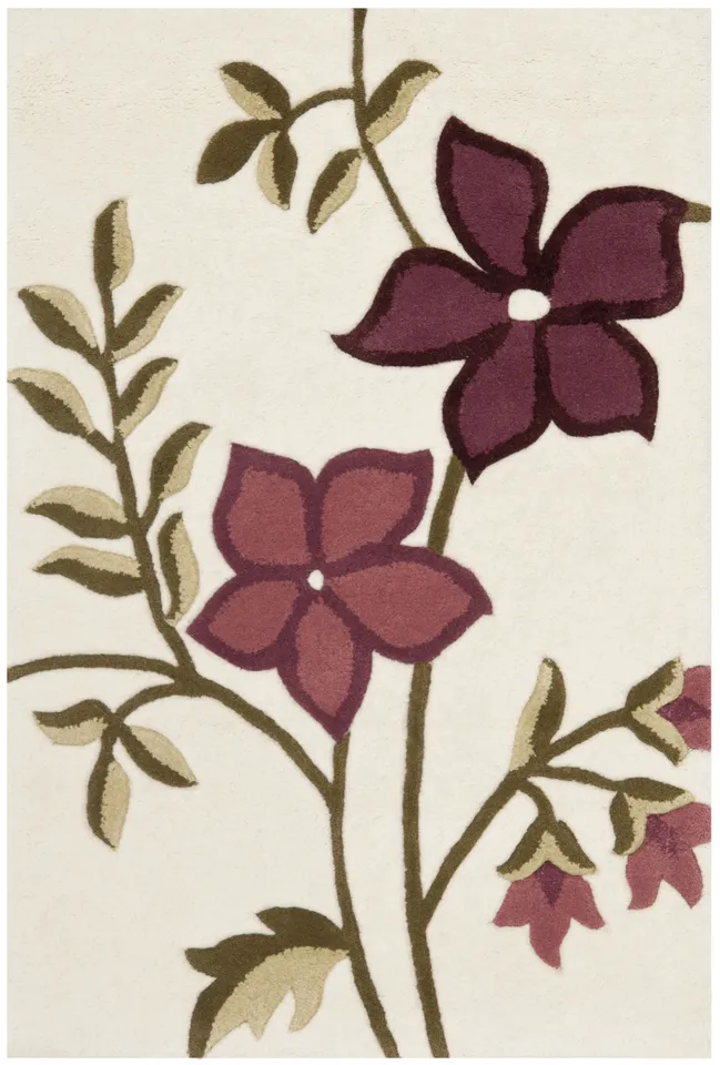 Arlo Home Hand Tufted Area Rug, CPR354A, Ivory/Purple,  2' X 3'