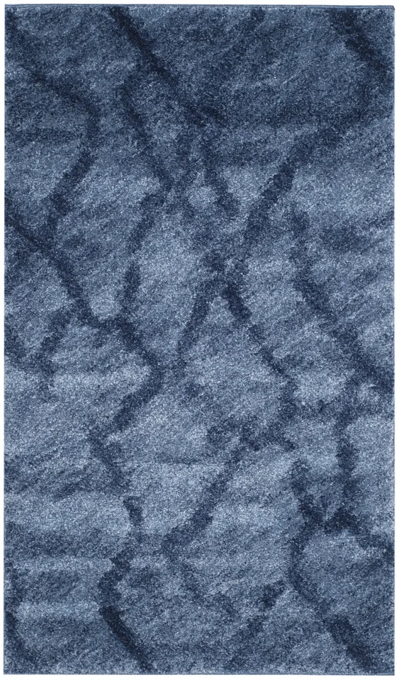 Arlo Home Woven Area Rug, RET2144-6570, Blue/Dark Blue,  4' X 6'