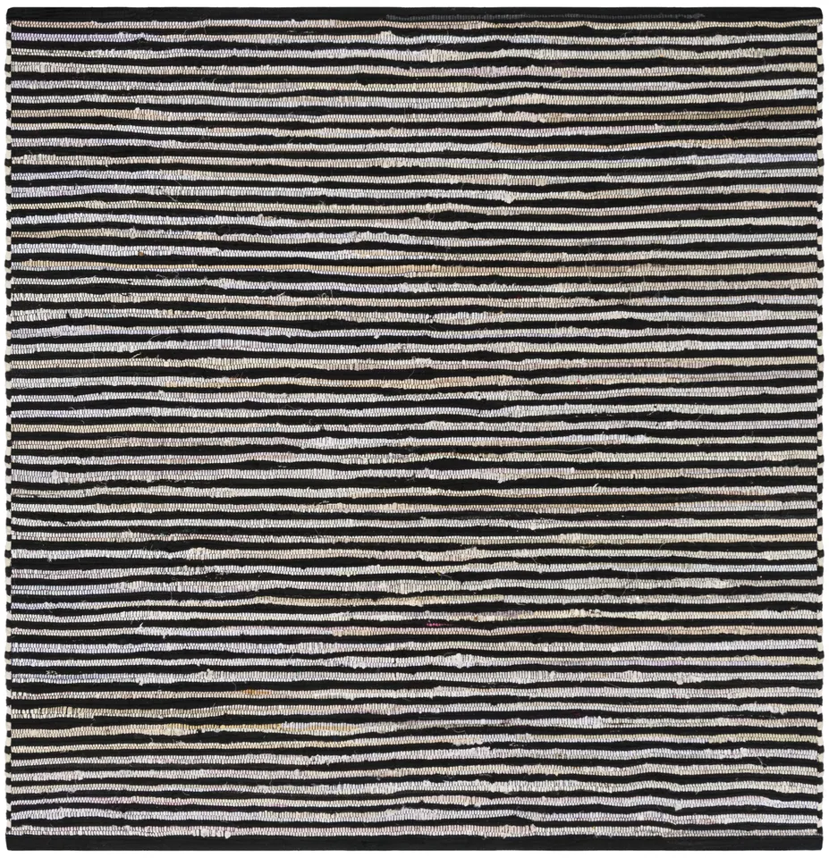 Arlo Home Hand Woven Area Rug, RAR130Q, Black/Multi,  6' X 6' Square