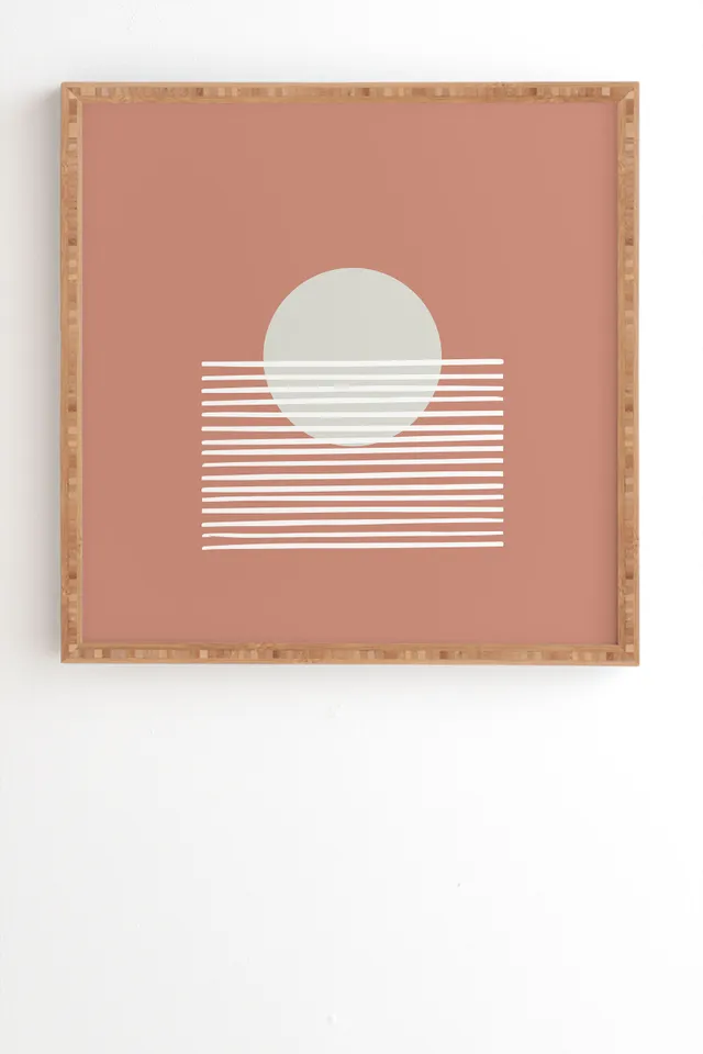 Terracota Sunset by Mambo Art Studio - Framed Wall Art Bamboo 30" x 30"