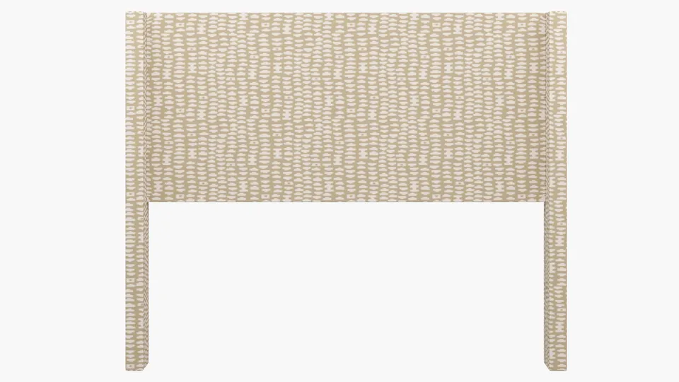 Modern Wingback Headboard, Sand Odalisque, Queen