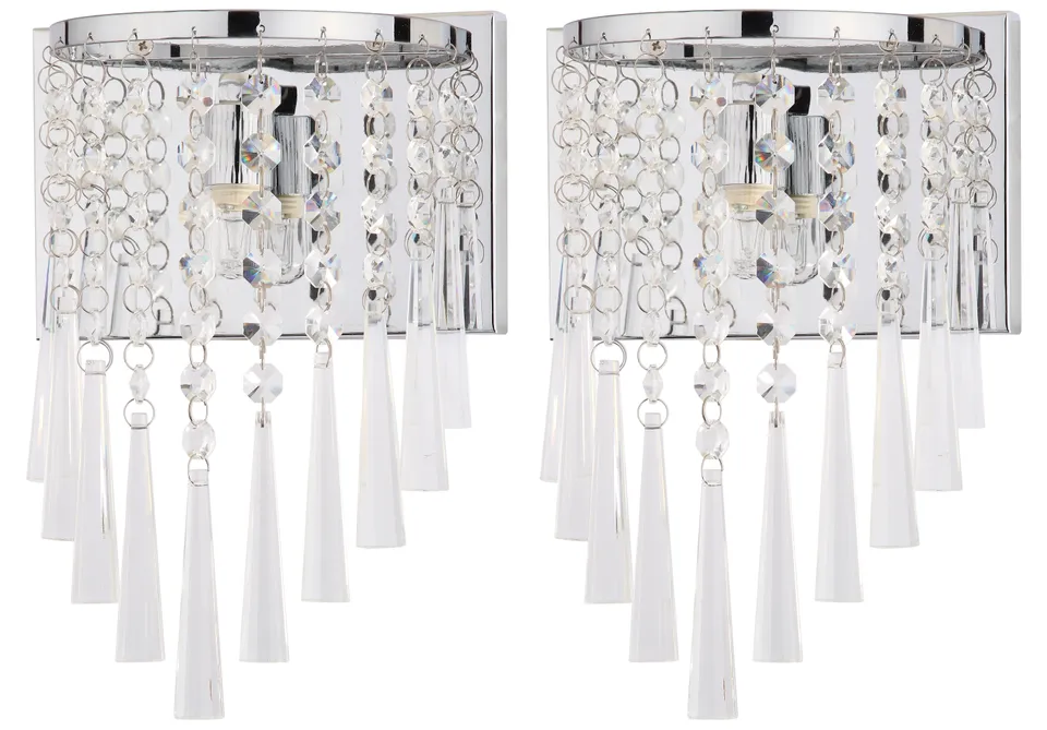 Tilly Wall Sconce, Set Of 2 - Clear / Chrome