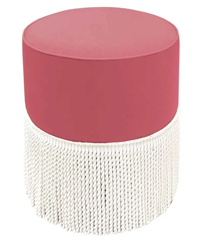THE TIGHT ROUND OTTOMAN :: CLASSIC LINEN // ROSÉ PINK - SWATCH 4" X 4" / Rose Pink