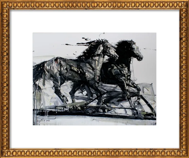Black Stallions by Shao Y. Zhang for Artfully Walls