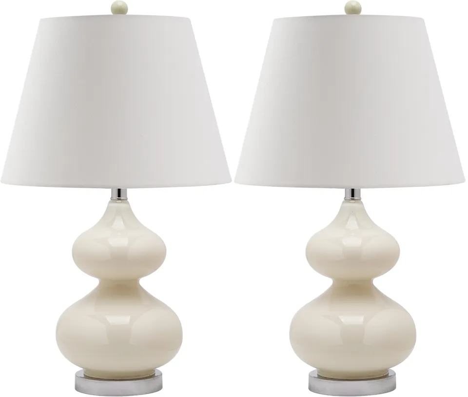 Eva Double Gourd 24" Table Lamp, Set Of 2 - Light Grey