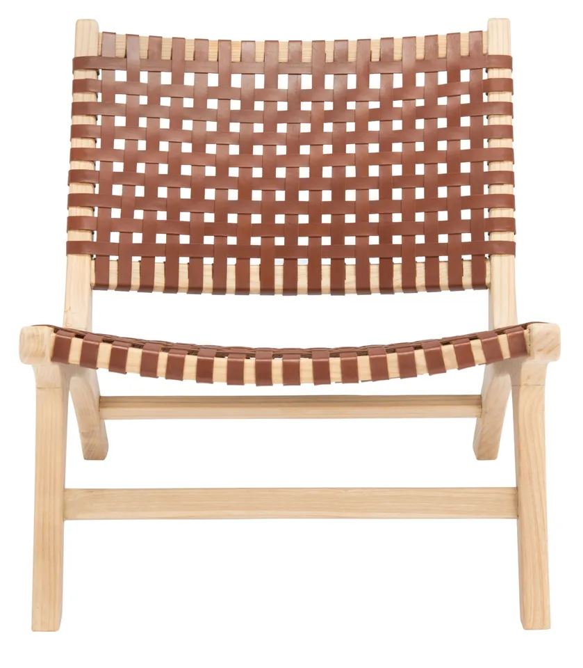Luna Accent Chair - Cognac / Natural - Safavieh