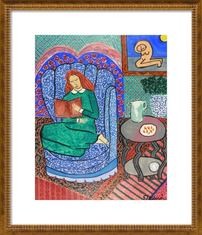 Red Headed Reader by Linda Elksnin for Artfully Walls