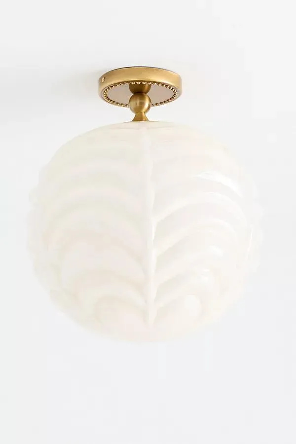 Charlotte Milk Glass Semi-Flush Mount