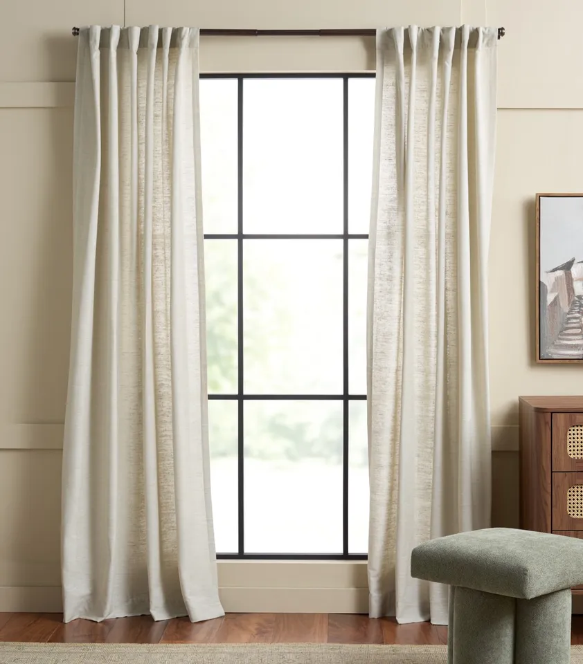 Capri Window Panels 52x84", Set of 2 - Light Taupe / Blue Gray