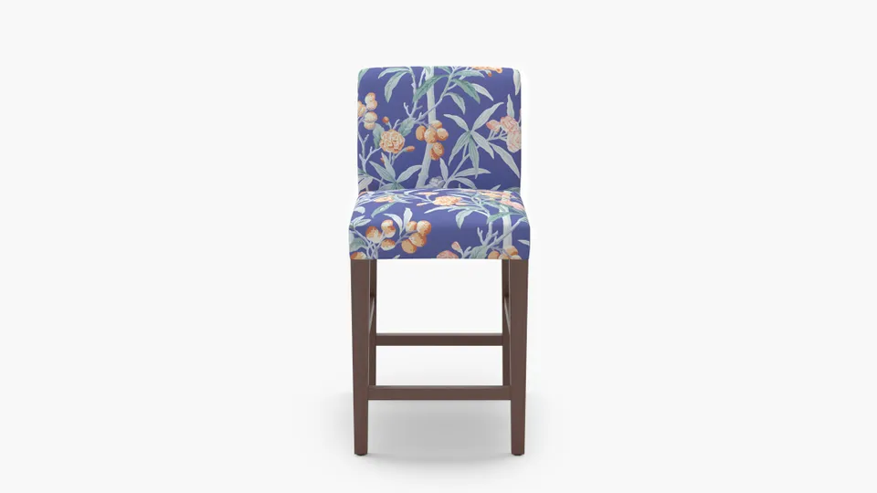 Signature Dining Counter Stool, Lapis Lanai, Walnut Square Tapered Leg
