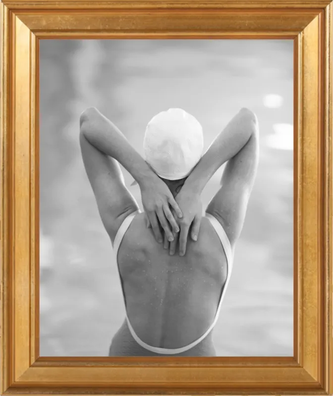 The Swimmer with a white  cap by Lucy Snowe for Artfully Walls