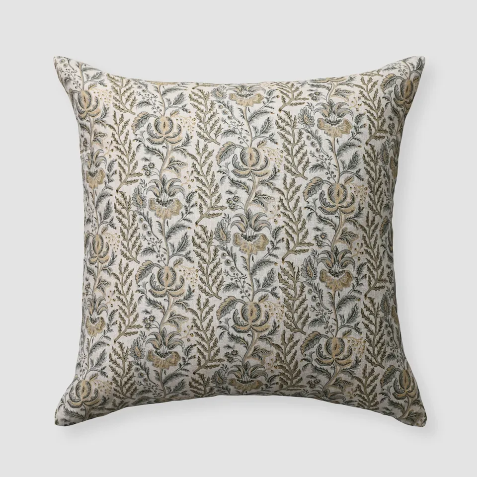 The Citizenry Lia Block Print Pillow | Blue