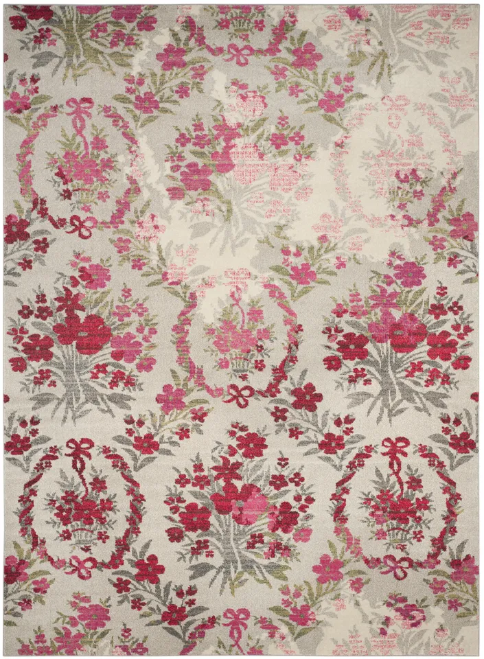 Arlo Home Woven Area Rug, MNC205R, Ivory/Pink,  8' X 11'