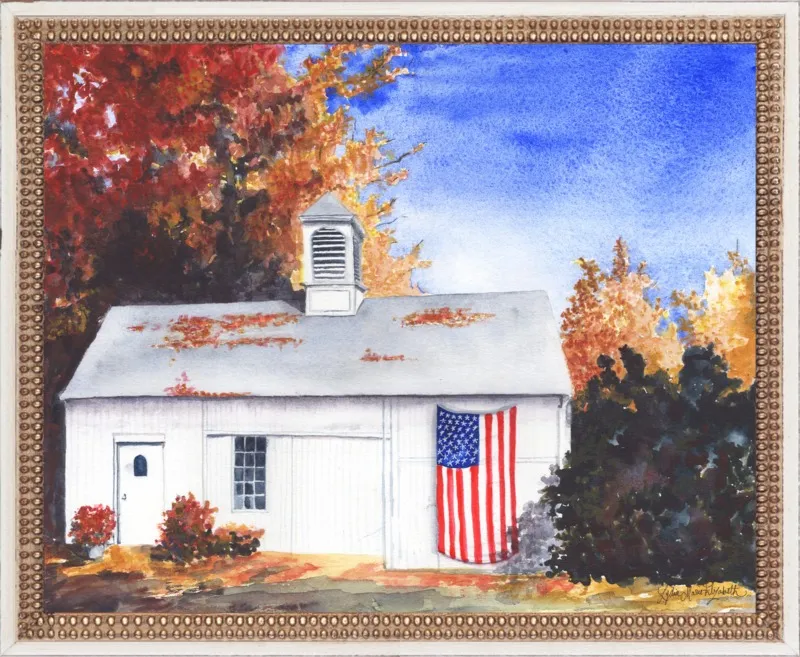 The Ross Barn in Fall by Lydia Marie Elizabeth for Artfully Walls
